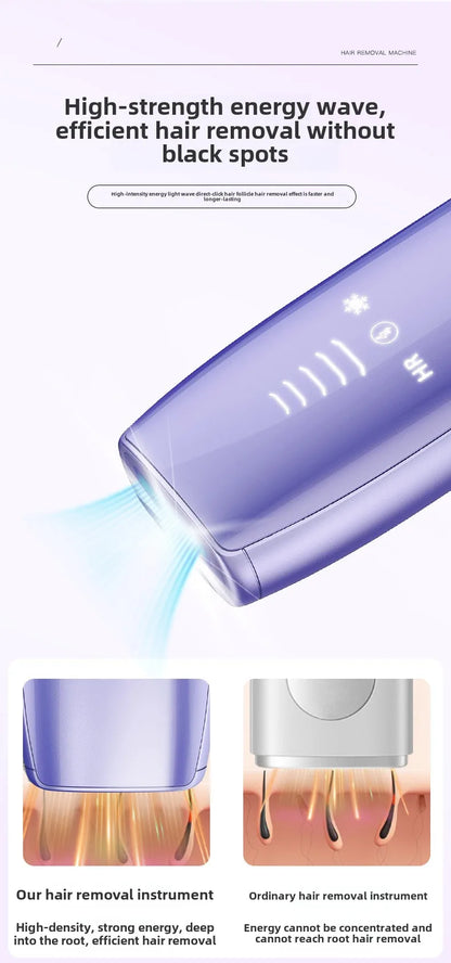 Portable IPL Laser Hair Removal Device with Ice Cooling System Painless for Smooth Skin